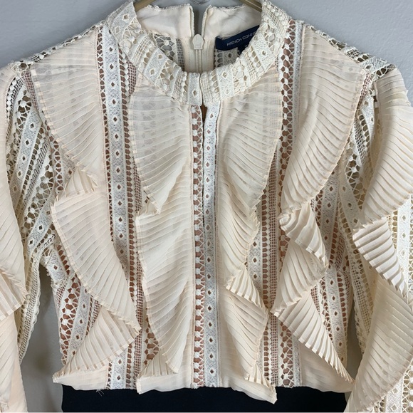 NWT French Connection | Patricia Lace Dress with Ruffles | Size 2 - Picture 5 of 10